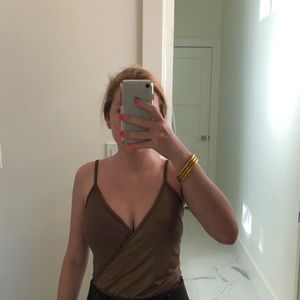 By the Way! Wrap Gold bodysuit!